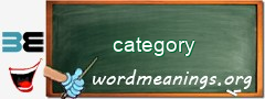 WordMeaning blackboard for category